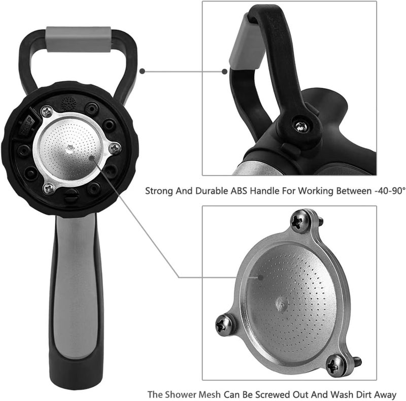 GREEN MOUNT New Patent Garden Hose Nozzle, Heavy Duty Water Nozzle, High Pressure Fireman Style Nozzle with Ergonomic Handle to Water Lawn and Garden, Black - Image 3